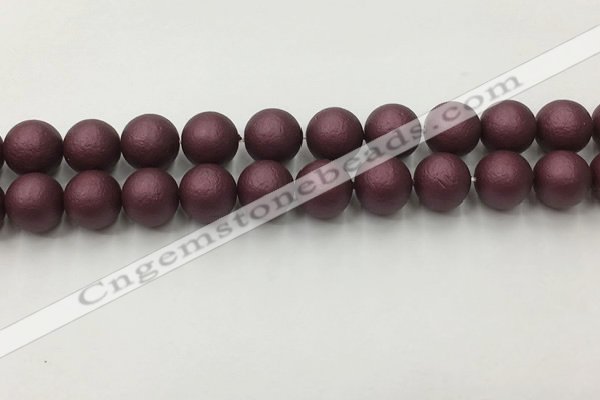 CSB2455 15.5 inches 14mm round matte wrinkled shell pearl beads