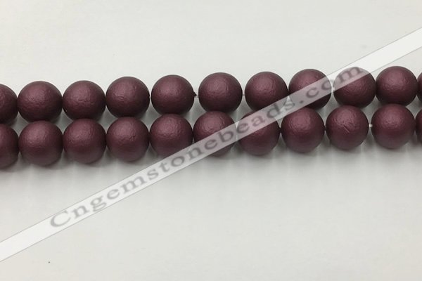 CSB2456 15.5 inches 16mm round matte wrinkled shell pearl beads