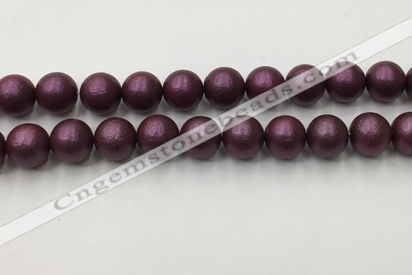 CSB2465 15.5 inches 14mm round matte wrinkled shell pearl beads