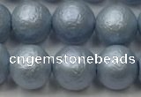 CSB2473 15.5 inches 10mm round matte wrinkled shell pearl beads