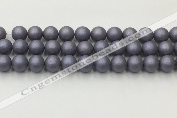 CSB2484 15.5 inches 12mm round matte wrinkled shell pearl beads