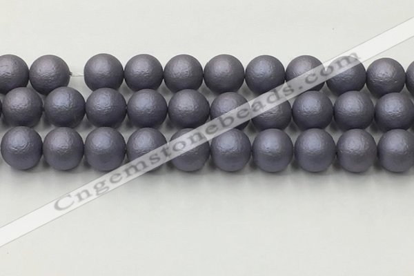 CSB2485 15.5 inches 14mm round matte wrinkled shell pearl beads