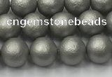 CSB2491 15.5 inches 6mm round matte wrinkled shell pearl beads