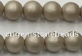 CSB2500 15.5 inches 4mm round matte wrinkled shell pearl beads