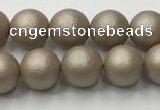 CSB2501 15.5 inches 6mm round matte wrinkled shell pearl beads