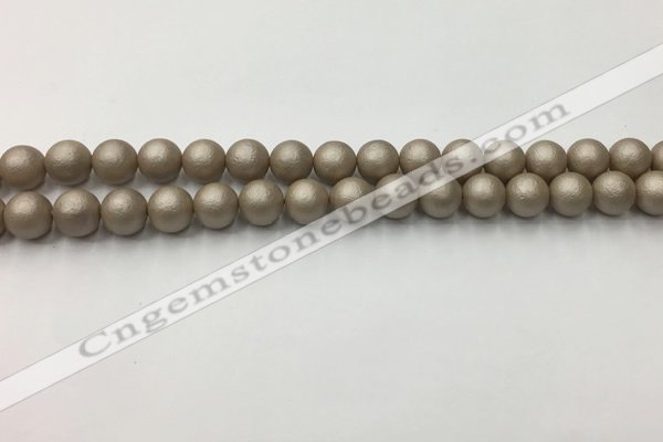 CSB2501 15.5 inches 6mm round matte wrinkled shell pearl beads