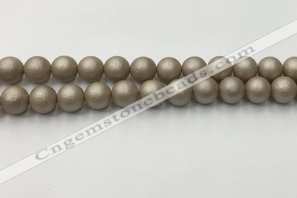 CSB2504 15.5 inches 12mm round matte wrinkled shell pearl beads