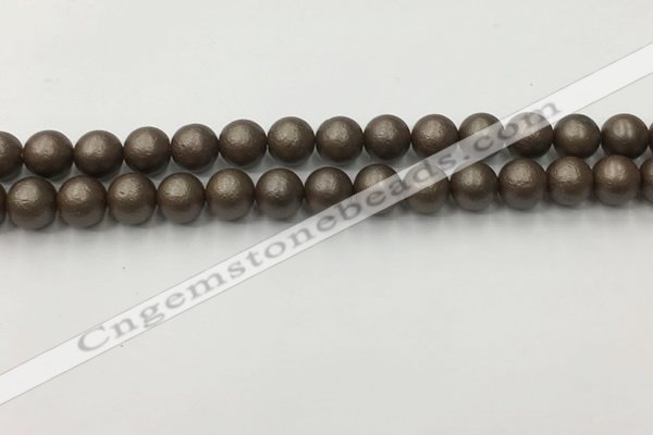 CSB2512 15.5 inches 8mm round matte wrinkled shell pearl beads