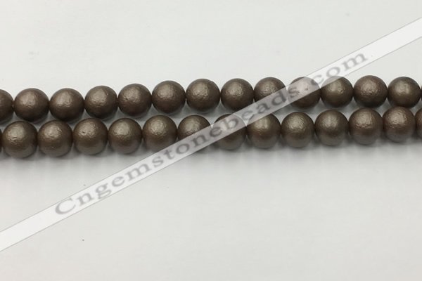 CSB2513 15.5 inches 10mm round matte wrinkled shell pearl beads