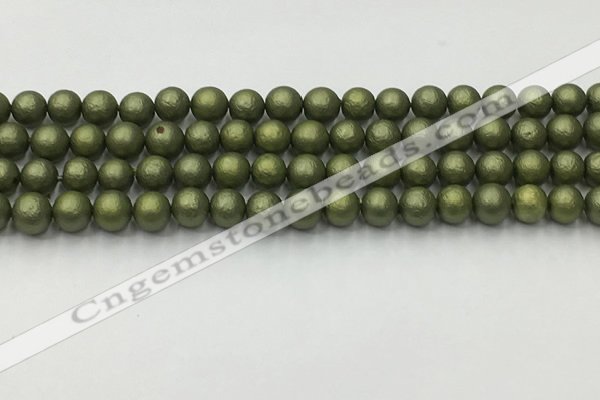 CSB2521 15.5 inches 6mm round matte wrinkled shell pearl beads