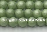 CSB2530 15.5 inches 4mm round matte wrinkled shell pearl beads