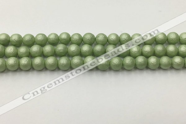 CSB2532 15.5 inches 8mm round matte wrinkled shell pearl beads