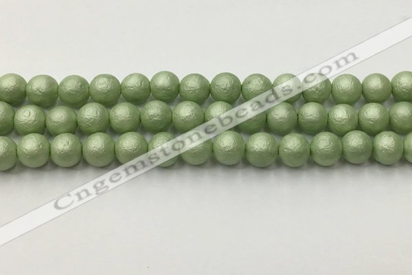 CSB2533 15.5 inches 10mm round matte wrinkled shell pearl beads