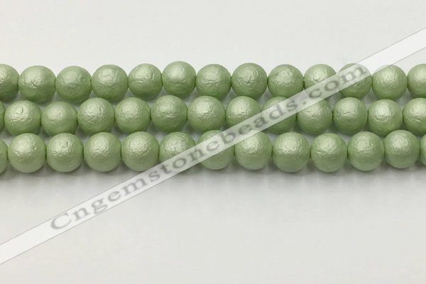 CSB2534 15.5 inches 12mm round matte wrinkled shell pearl beads