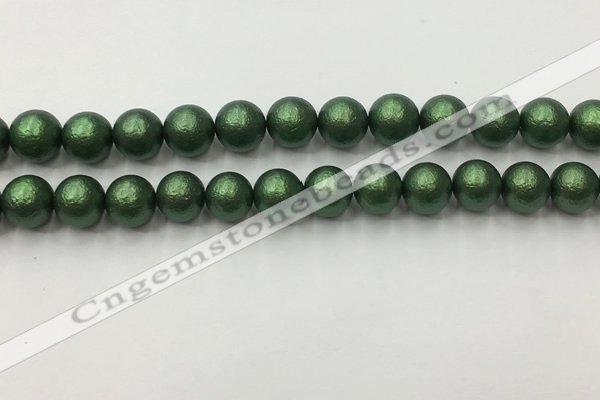 CSB2543 15.5 inches 10mm round matte wrinkled shell pearl beads