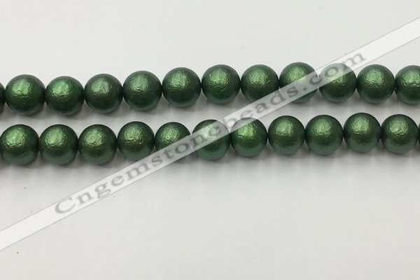 CSB2544 15.5 inches 12mm round matte wrinkled shell pearl beads