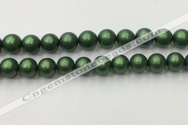 CSB2545 15.5 inches 14mm round matte wrinkled shell pearl beads