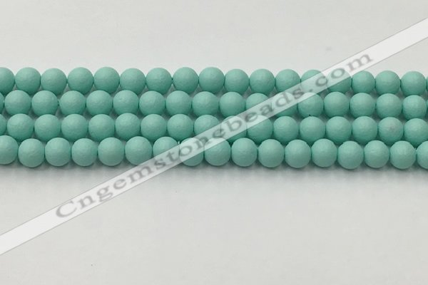 CSB2551 15.5 inches 6mm round matte wrinkled shell pearl beads