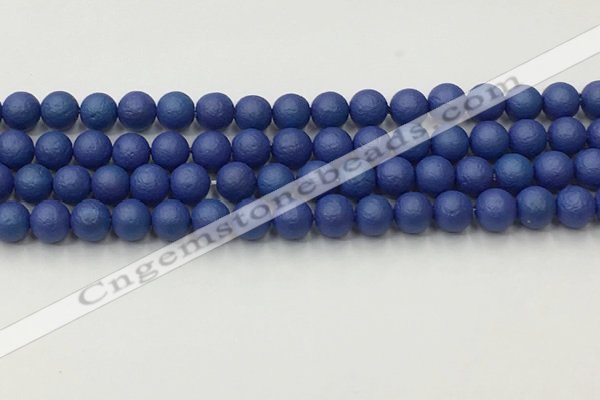 CSB2571 15.5 inches 6mm round matte wrinkled shell pearl beads