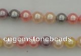 CSB304 15.5 inches 8mm round mixed color shell pearl beads