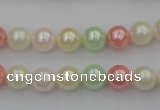 CSB305 15.5 inches 8mm round mixed color shell pearl beads