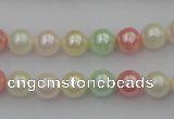 CSB305 15.5 inches 8mm round mixed color shell pearl beads