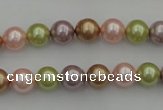 CSB306 15.5 inches 8mm round mixed color shell pearl beads