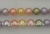 CSB309 15.5 inches 8mm round mixed color shell pearl beads