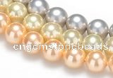 CSB32 16 inches 8mm round shell pearl beads Wholesale