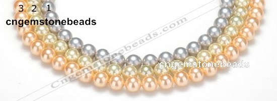 CSB32 16 inches 8mm round shell pearl beads Wholesale