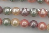 CSB324 15.5 inches 10mm round mixed color shell pearl beads