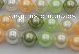 CSB328 15.5 inches 10mm round mixed color shell pearl beads