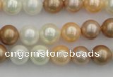 CSB332 15.5 inches 10mm round mixed color shell pearl beads