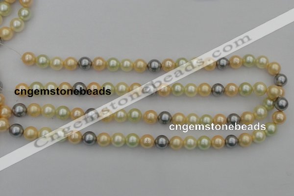 CSB333 15.5 inches 10mm round mixed color shell pearl beads