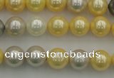 CSB334 15.5 inches 10mm round mixed color shell pearl beads