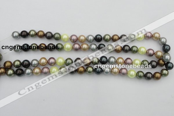 CSB339 15.5 inches 10mm round mixed color shell pearl beads