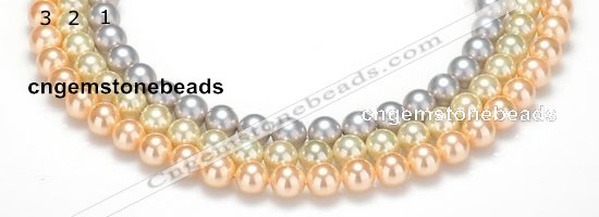 CSB34 16 inches 12mm round shell pearl beads Wholesale