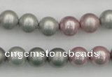 CSB341 15.5 inches 10mm round mixed color shell pearl beads