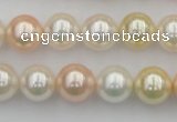 CSB350 15.5 inches 12mm round mixed color shell pearl beads