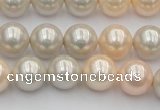 CSB351 15.5 inches 12mm round mixed color shell pearl beads