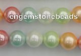 CSB353 15.5 inches 12mm round mixed color shell pearl beads