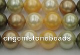 CSB360 15.5 inches 12mm round mixed color shell pearl beads