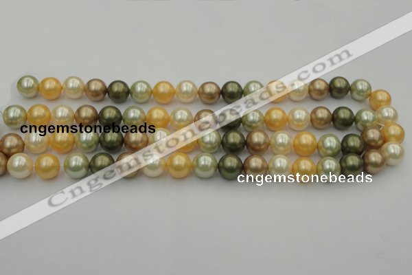 CSB360 15.5 inches 12mm round mixed color shell pearl beads