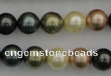 CSB361 15.5 inches 12mm round mixed color shell pearl beads