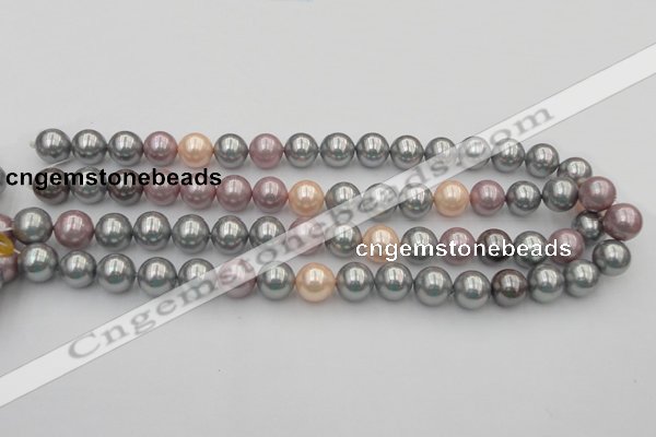 CSB365 15.5 inches 12mm round mixed color shell pearl beads