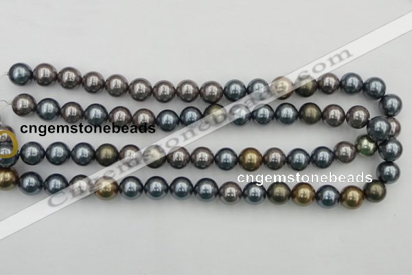 CSB366 15.5 inches 12mm round mixed color shell pearl beads