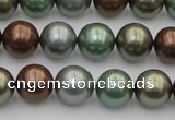 CSB367 15.5 inches 12mm round mixed color shell pearl beads