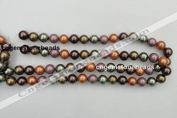 CSB368 15.5 inches 12mm round mixed color shell pearl beads