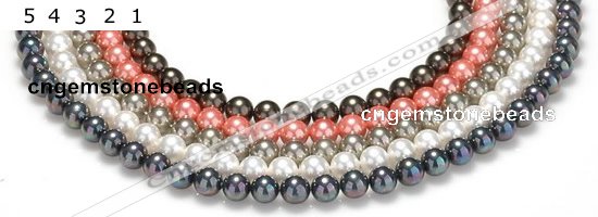 CSB37 16 inches 8mm round shell pearl beads Wholesale