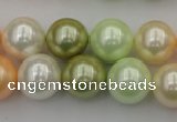 CSB379 15.5 inches 14mm round mixed color shell pearl beads